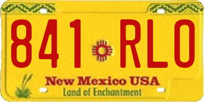 NM license plate 841RLO