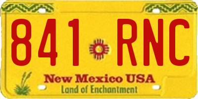 NM license plate 841RNC