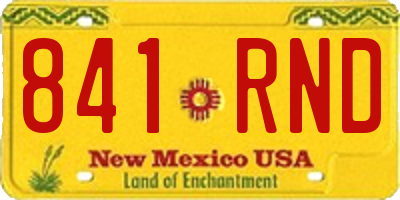 NM license plate 841RND