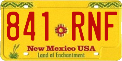 NM license plate 841RNF