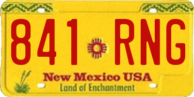 NM license plate 841RNG