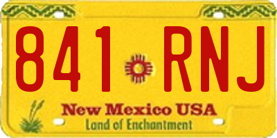NM license plate 841RNJ