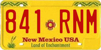 NM license plate 841RNM