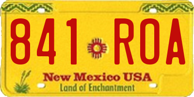NM license plate 841ROA