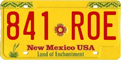 NM license plate 841ROE