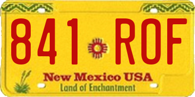 NM license plate 841ROF