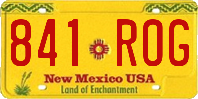 NM license plate 841ROG