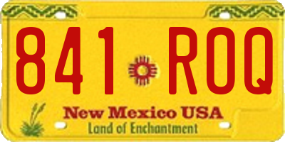 NM license plate 841ROQ