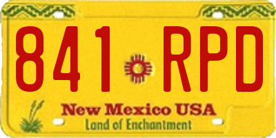 NM license plate 841RPD
