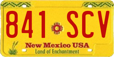 NM license plate 841SCV