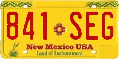 NM license plate 841SEG
