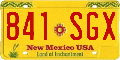 NM license plate 841SGX