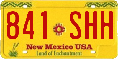 NM license plate 841SHH