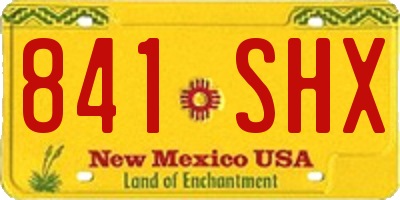 NM license plate 841SHX