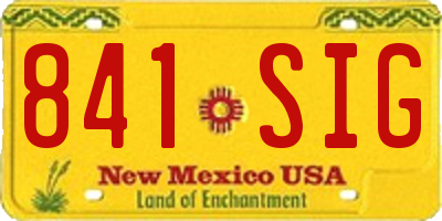 NM license plate 841SIG