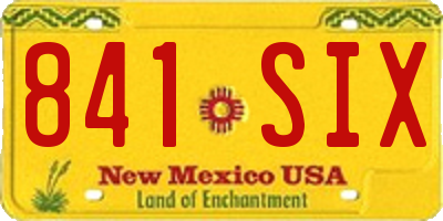 NM license plate 841SIX