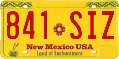 NM license plate 841SIZ