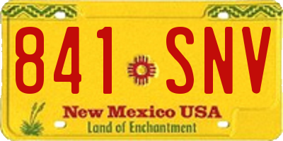 NM license plate 841SNV