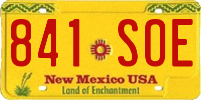 NM license plate 841SOE