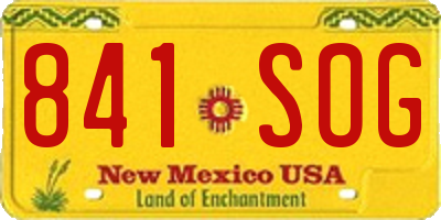 NM license plate 841SOG