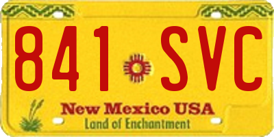 NM license plate 841SVC
