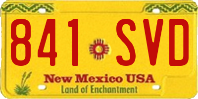 NM license plate 841SVD