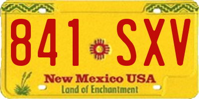 NM license plate 841SXV