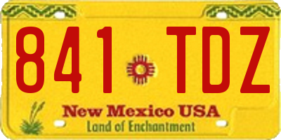 NM license plate 841TDZ