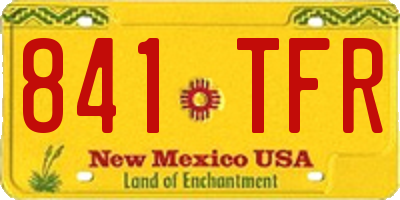 NM license plate 841TFR