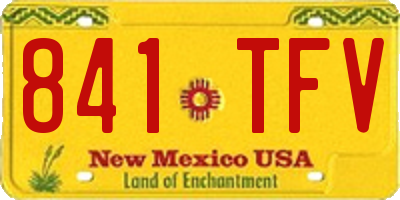 NM license plate 841TFV