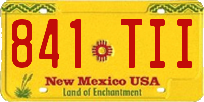 NM license plate 841TII