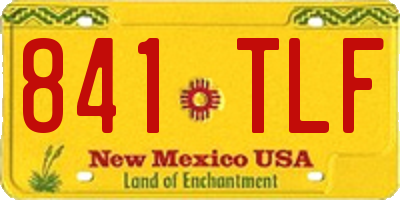 NM license plate 841TLF