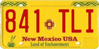NM license plate 841TLI
