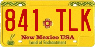 NM license plate 841TLK