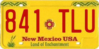 NM license plate 841TLU