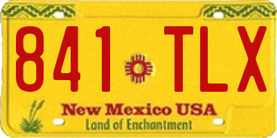 NM license plate 841TLX