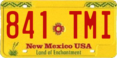 NM license plate 841TMI