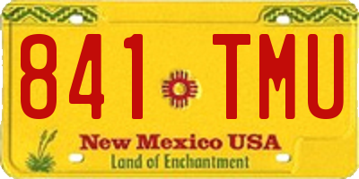 NM license plate 841TMU