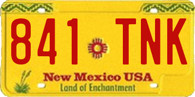 NM license plate 841TNK
