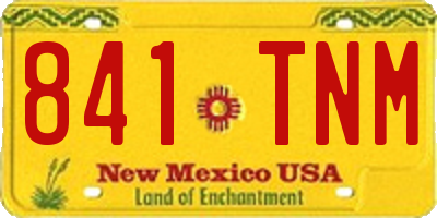 NM license plate 841TNM