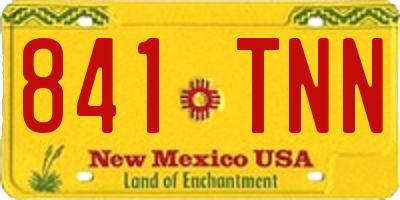 NM license plate 841TNN