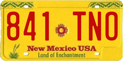 NM license plate 841TNO