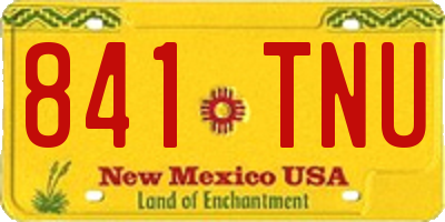NM license plate 841TNU