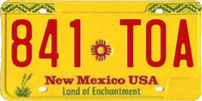 NM license plate 841TOA
