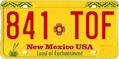 NM license plate 841TOF