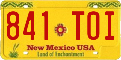 NM license plate 841TOI