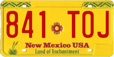 NM license plate 841TOJ