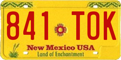 NM license plate 841TOK