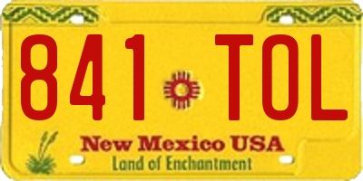 NM license plate 841TOL