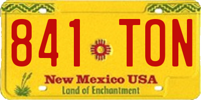 NM license plate 841TON